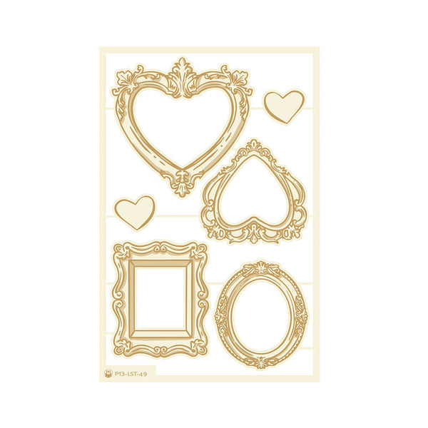 P13-LST-49 : Light chipboard embellishments  06, 4x6", 6pcs (Love Stories)