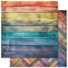 Rainbow Wood D (31031) 12x12 Scrapbook paper - Paper Rose