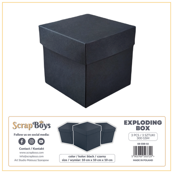 Scrapboys Exploding Box - 4" Black (pack of 3)