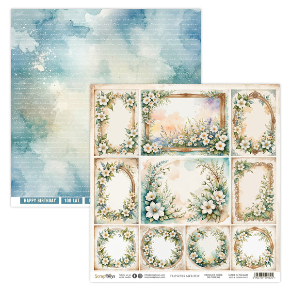 FLME-06  : Flowers Melody - 12x12 Double Sided Paper
