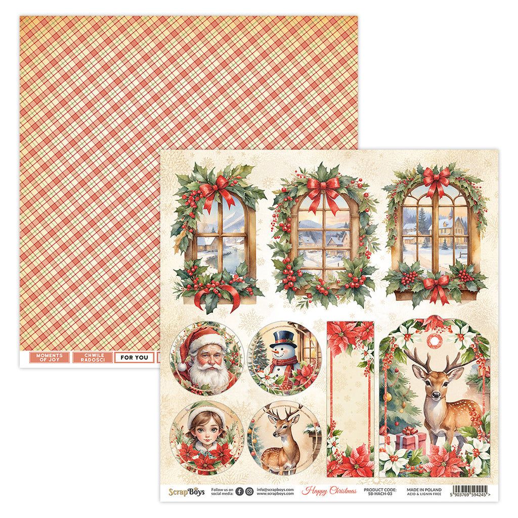 HACH-03 : Happy Christmas - 12x12 Double Sided Paper