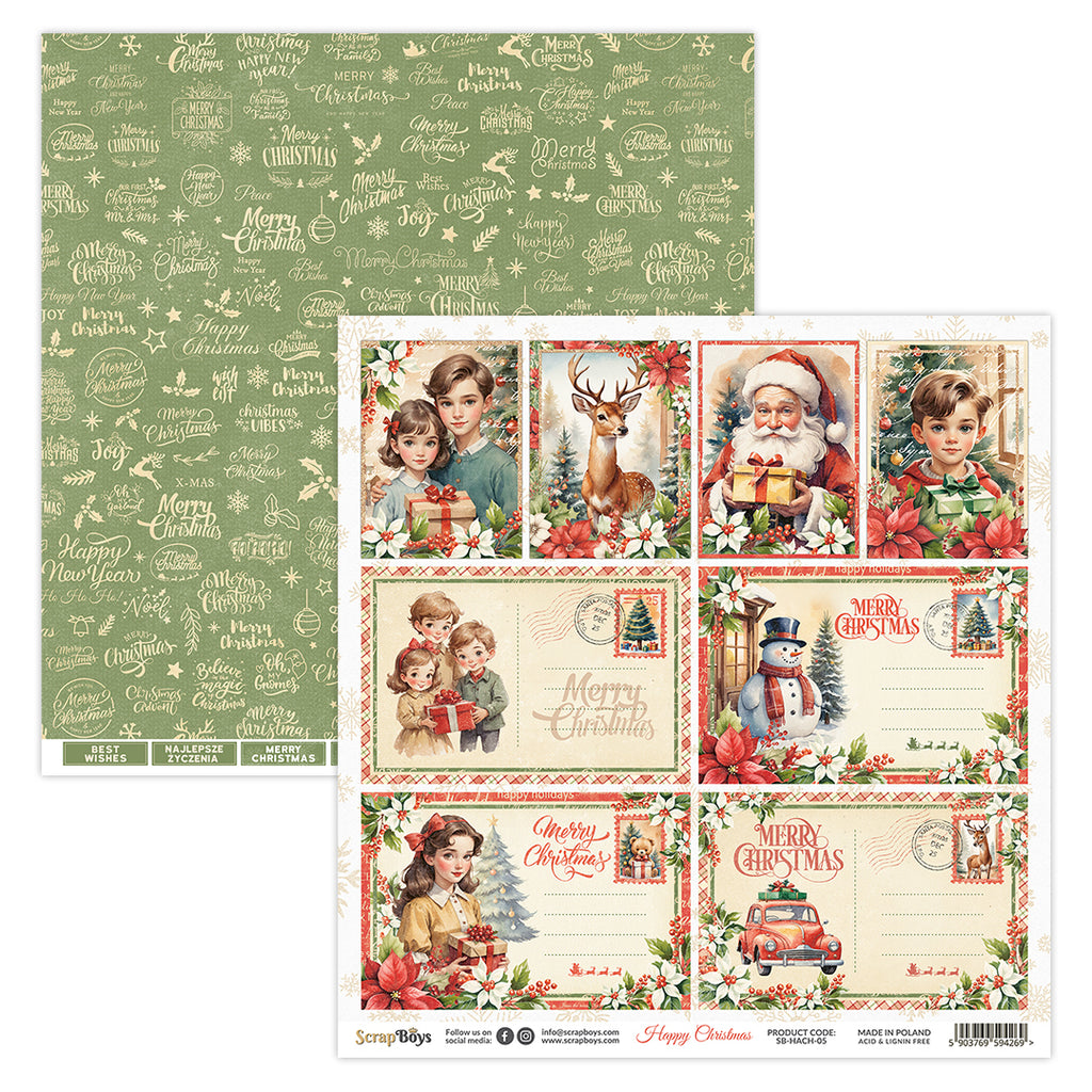 HACH-05 : Happy Christmas - 12x12 Double Sided Paper