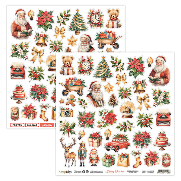 HACH-07 : Happy Christmas - 12x12 Double Sided Fussy Cutting Sheet