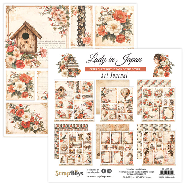 LAJA-14 : Lady in Japan - 12"x12" Art Journal Pack