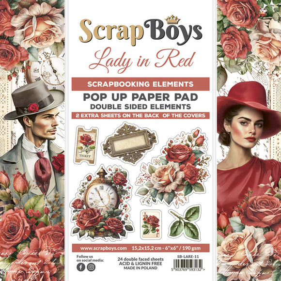 LARE-11 : Lady in Red  - 6 x 6 POP Up Paper Pad