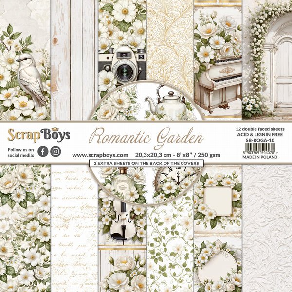 ROGA-10 : Romantic Garden - 8 x 8 Paper Pad