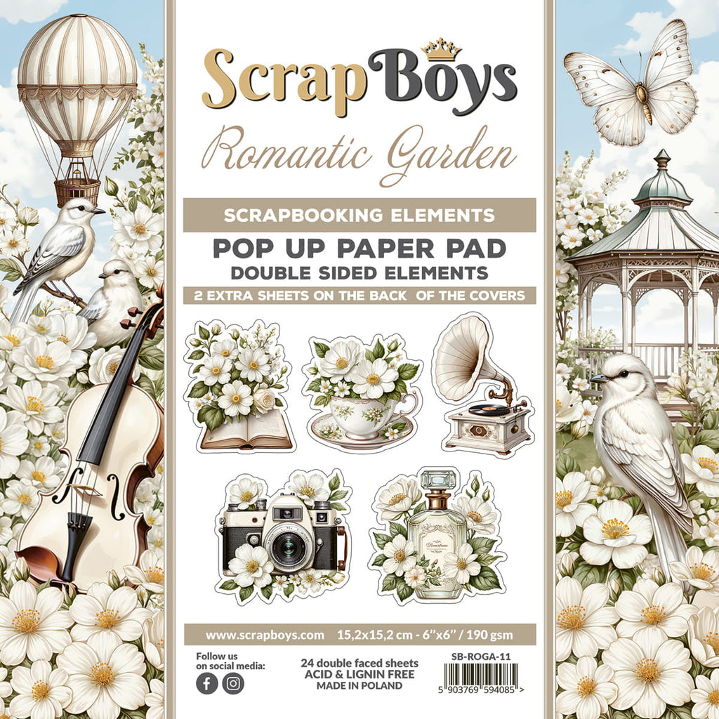 ROGA-PU : Romantic Garden - 6 x 6 POP Up Paper Pad