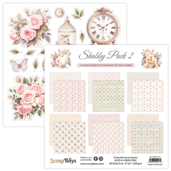 SHPA10 : Shabby Pack #2 - 8 x 8 Paper Pad