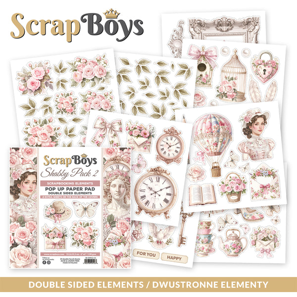 SHPA2-PU : Shabby Pack #2 - 6 x 6 DS Fussy Cut Paper Pad