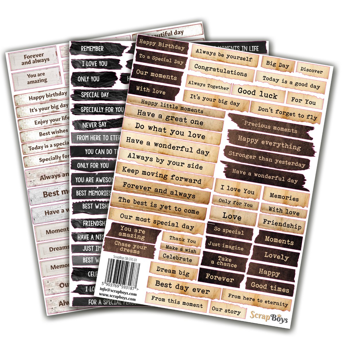 Complete Word Sticker STIC-01 Sticker Pack - Words and Phrases Stickers – Craftables