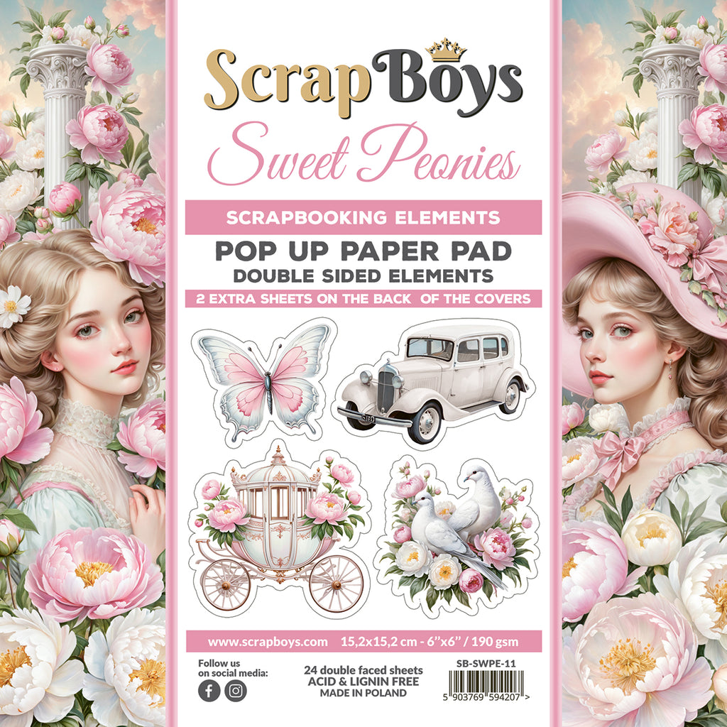 SWPE-PU : Sweet Peonies - 6 x 6 POP Up Paper Pad