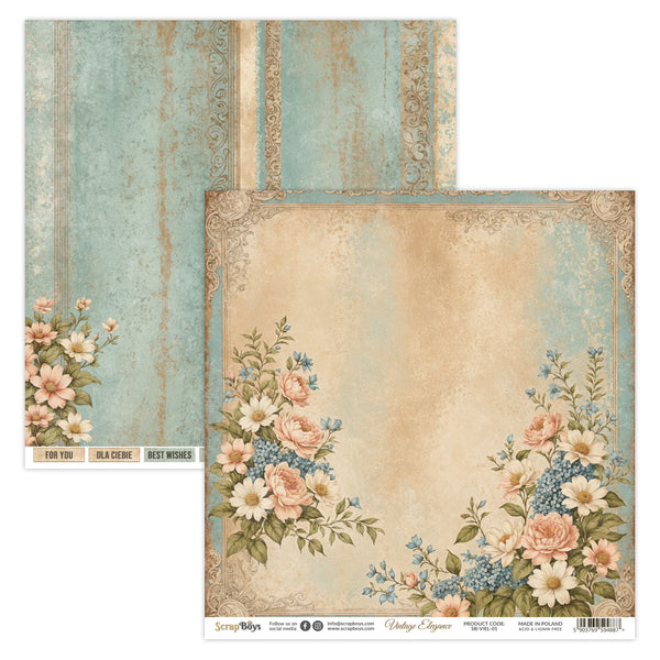 VIEL-01  : Vintage Elegance - 12x12 Double Sided Paper