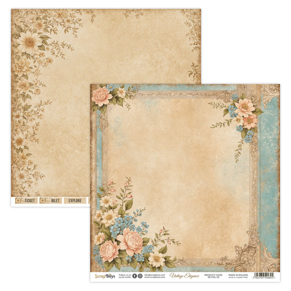 VIEL-02  : Vintage Elegance - 12x12 Double Sided Paper