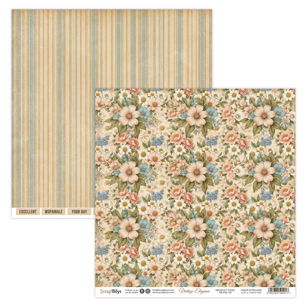 VIEL-04  : Vintage Elegance - 12x12 Double Sided Paper