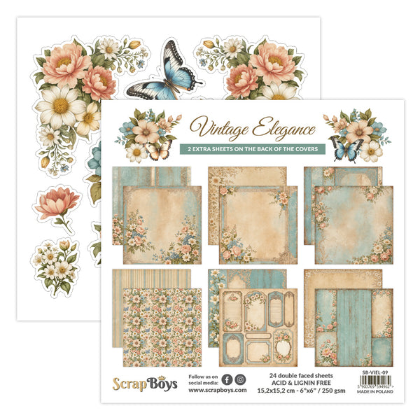 VIEL-09 : Vintage Elegance - 6" x 6" Paper Pad