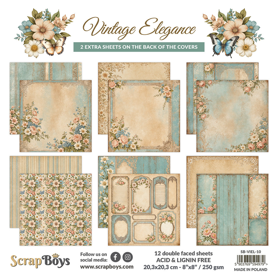 VIEL-10 : Vintage Elegance - 8 x 8 Paper Pad – Craftables