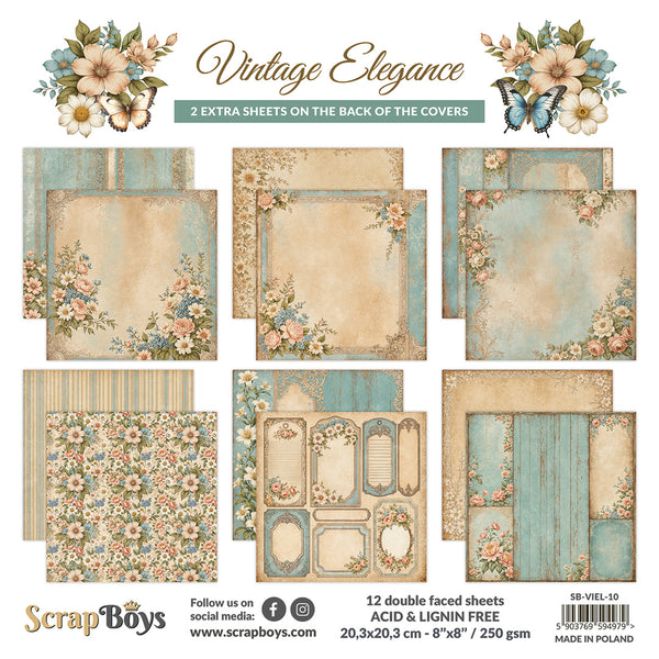 VIEL-10 : Vintage Elegance - 8 x 8 Paper Pad