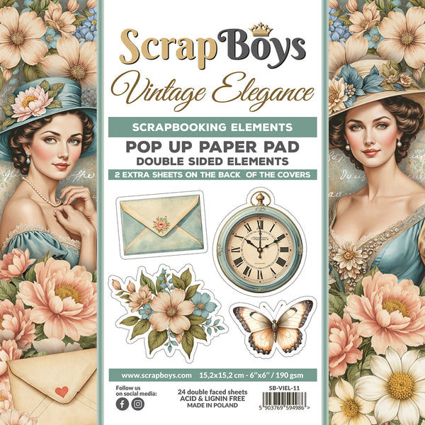 VIEL-PU : Vintage Elegance -  6 x 6 POP Up Paper Pad