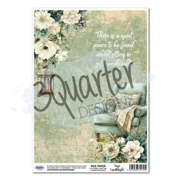 Sage Candlelight Rice Paper Sheet (3 Quarters)
