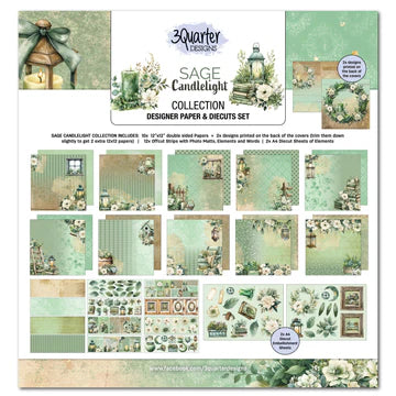 Sage Candlelight 12" x 12" Collection (3 Quarters)