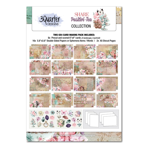 3Quarter Designs - Positivi-Tea  6" x 4" Card Pack