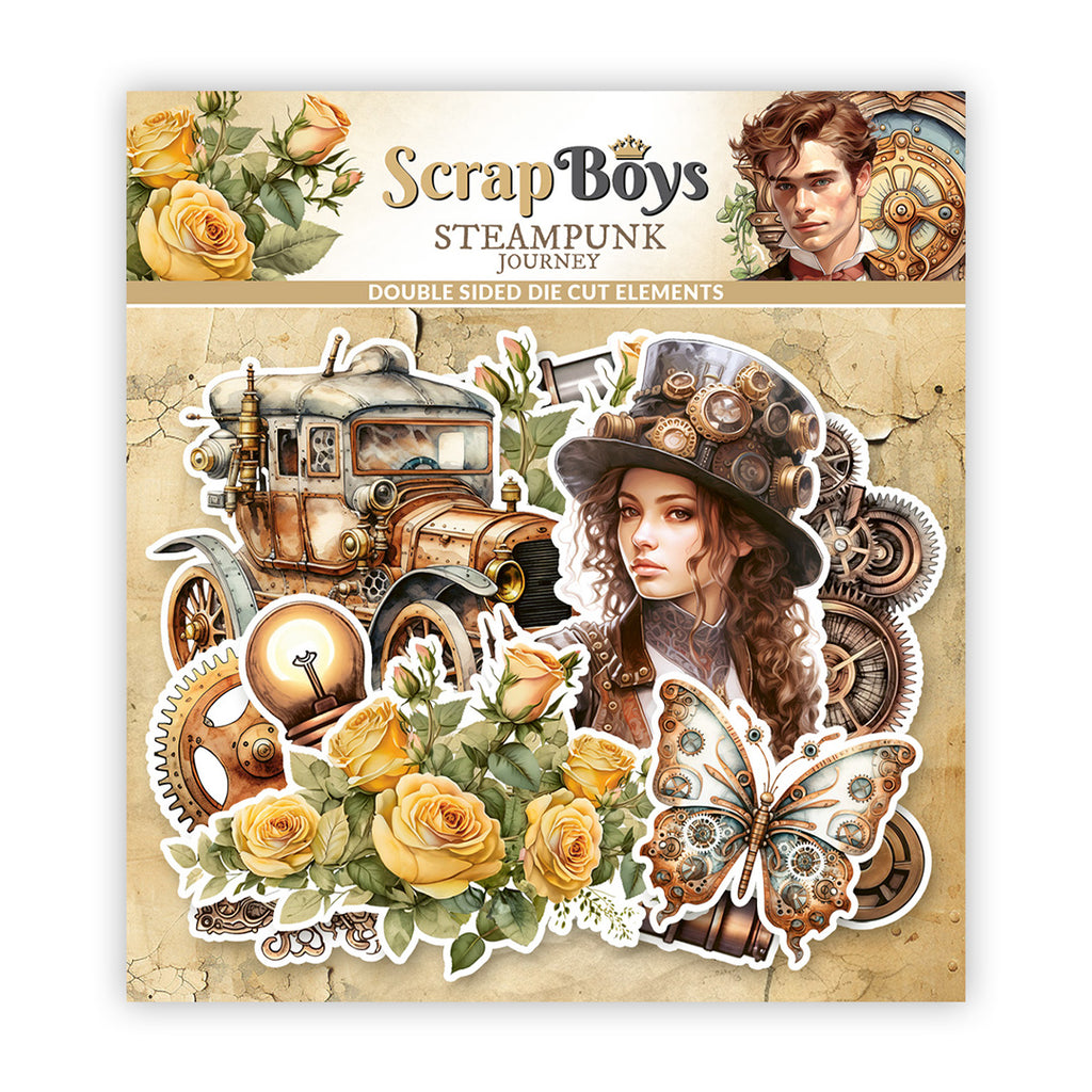 STJO-12 : Steampunk Journey - Die Cut Pack (Double Sided)