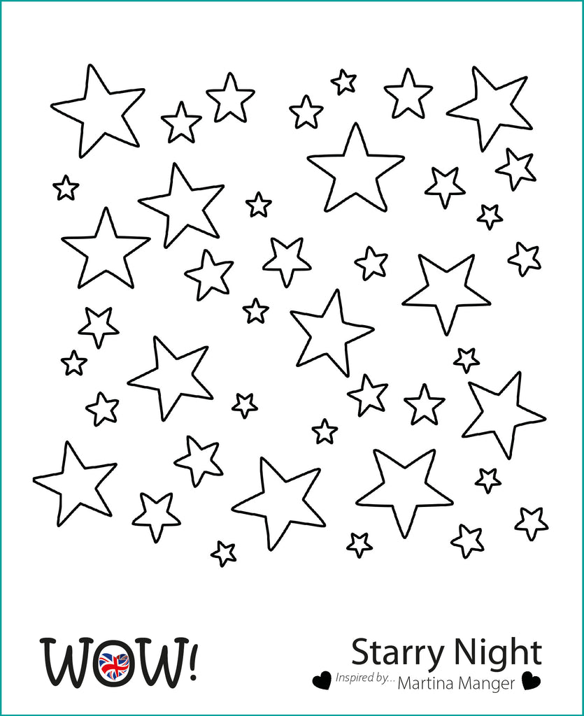 STN009 : Wow Stencil - Starry Night (by Martina Manger)