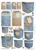 Denim & Lace A4 Cardstock Snippets (Various available)