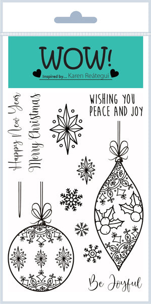 STAMPSET57 : Christmas Baubles (by Karen Reátegui) Clear Stamps for Embossing