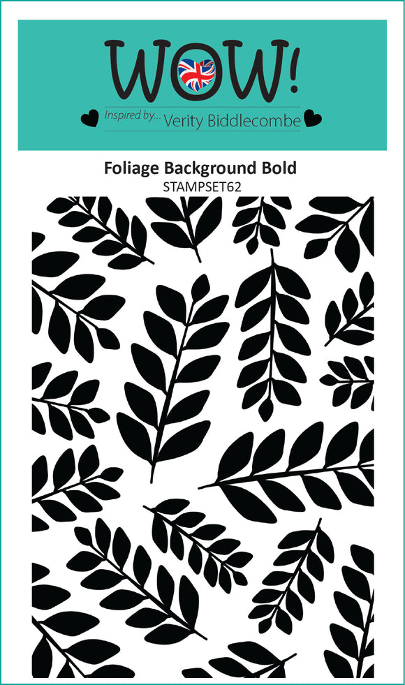 STAMPSET62 : Wow Stamp (A6) - Foliage Bkgrd Bold (by Verity Biddlecombe) Clear Stamps for Embossing