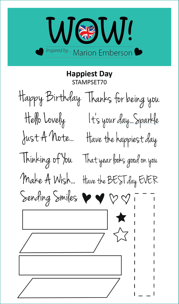 STAMPSET70 : Happiest Day (by Marion Emberson) Clear Stamps for Embossing