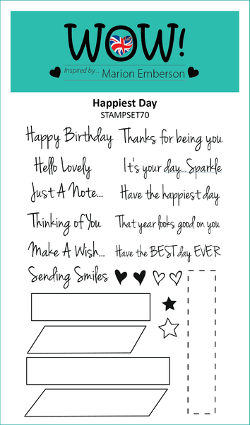 STAMPSET70 : Happiest Day (by Marion Emberson) Clear Stamps for Embossing