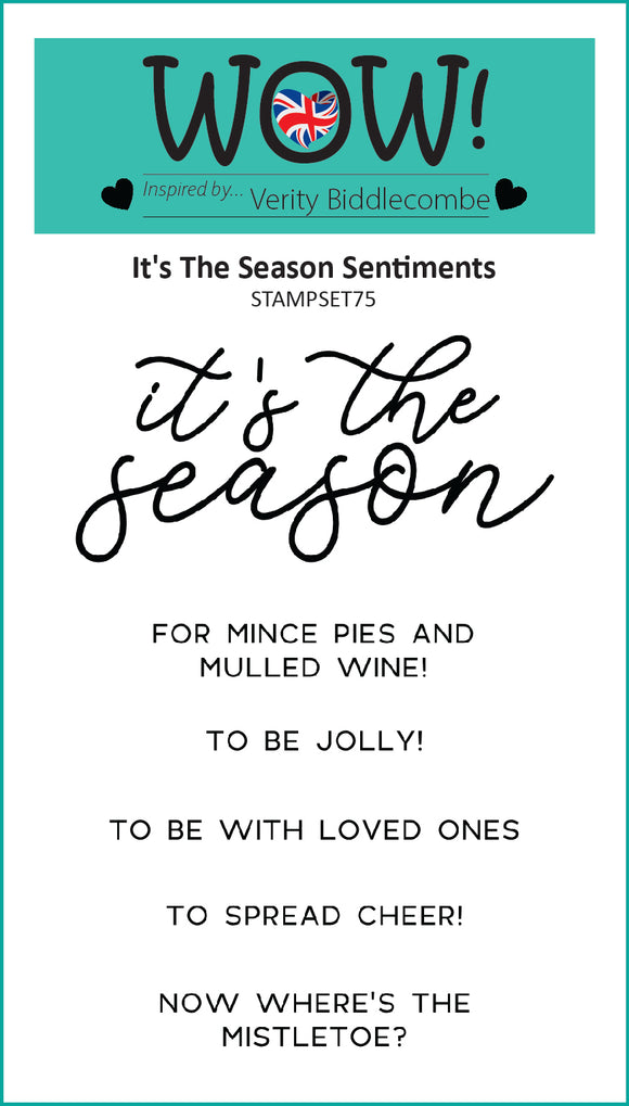 STAMPSET75 : Wow Stamp (A7) - It's The Season Sentiments ( by Verity B) Clear Stamps for Embossing
