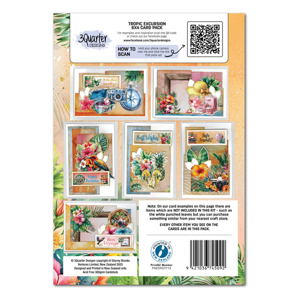 3Quarter Designs - Tropical Excursion  6" x 4" Card Pack