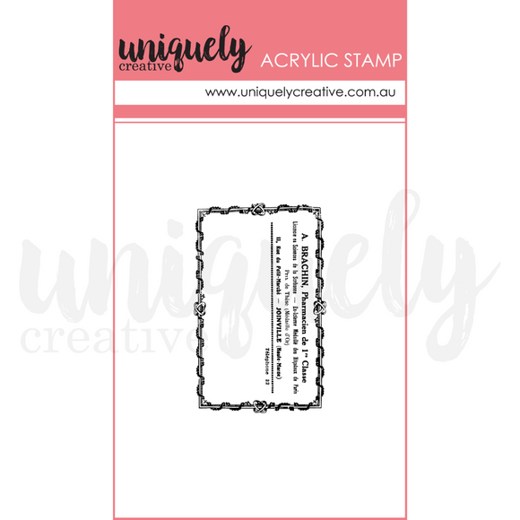 UC1917 : Vintage Pharmacy Mark Making Stamp (Willow & Grace)