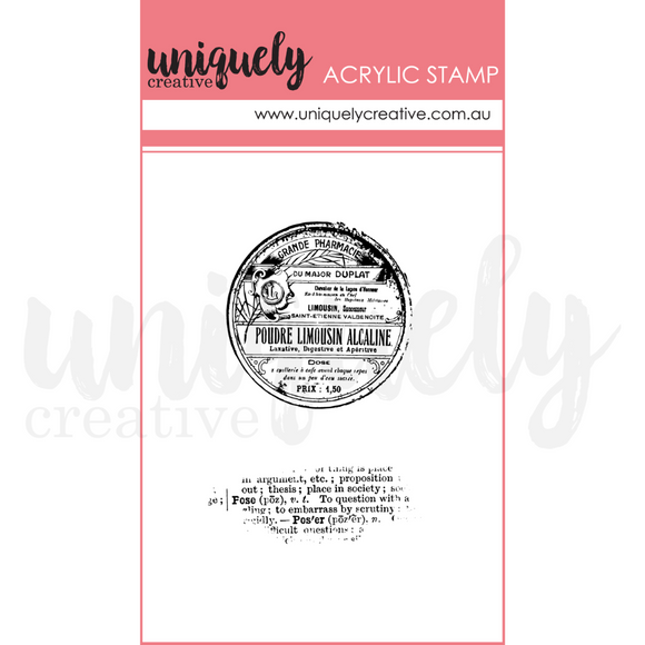 UC1918 : Vintage Dictionary Mark Making Stamp (Willow & Grace)