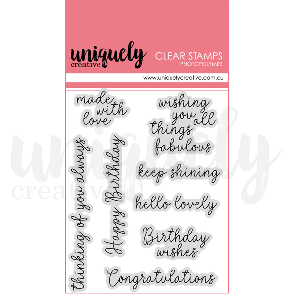 UC1934 - Celebration Sentiments Stamps (Paperbark Blooms)