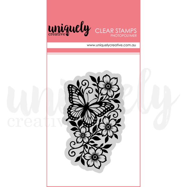 UC1935 : Wings & Wildflowers Photopolymer Stamp (Tea & Tranquility)