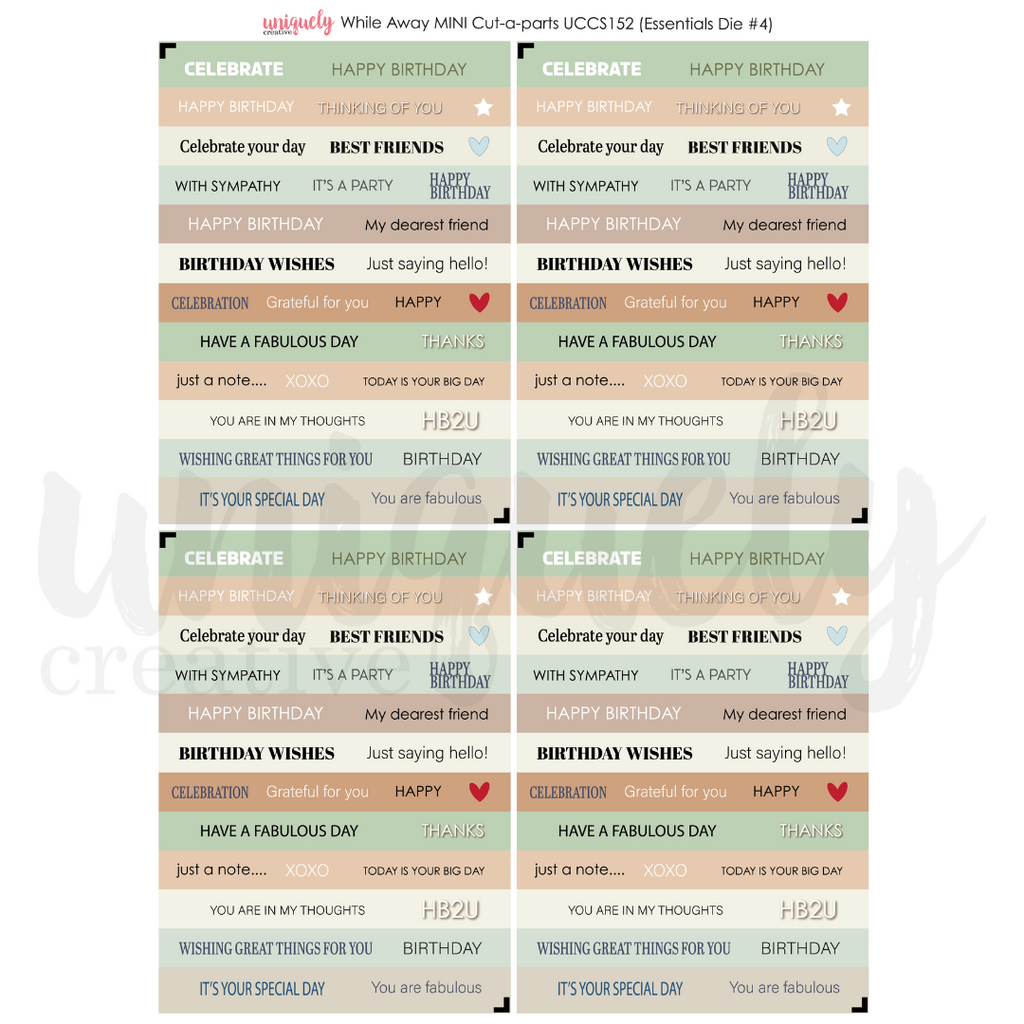 UCCS152 While Away Mini Cut Apart Sheet