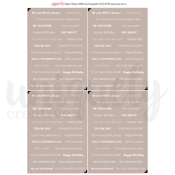 UCCS195 : Mini Cut-a-Part Sheet (Dear Diary)