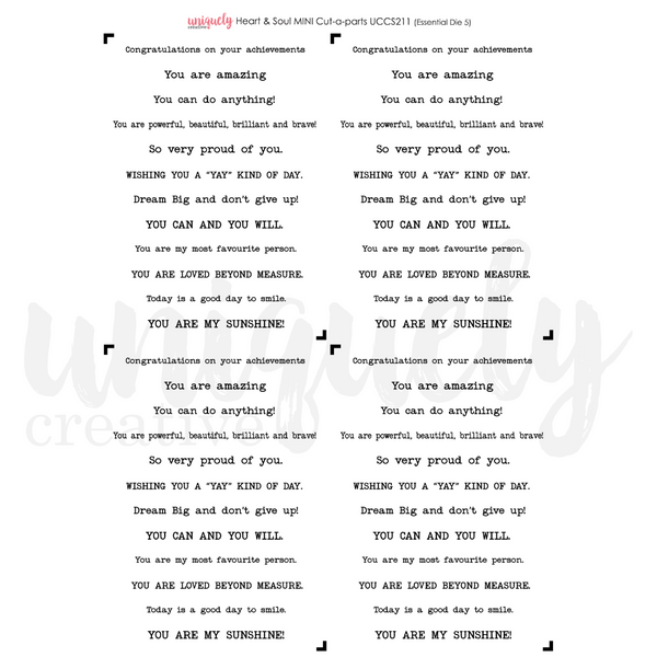 UCCS211 :  Mini Cut-a-Part (Heart & Soul)