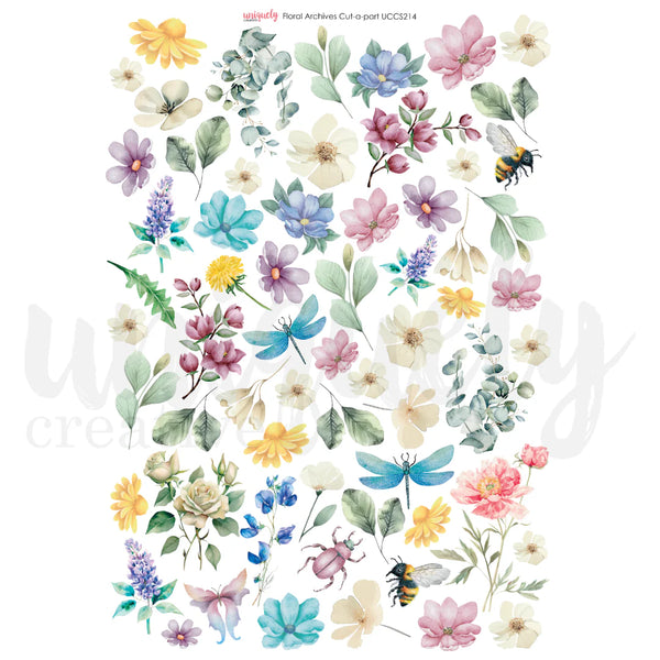 Floral Archives Cut Apart Sheet
