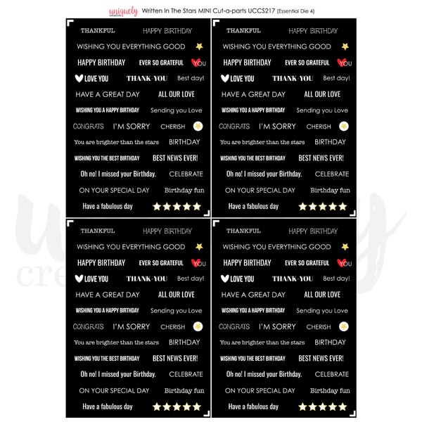 UCCS217 :  Mini Cut-a-Part Sheet  (Written in the Stars)