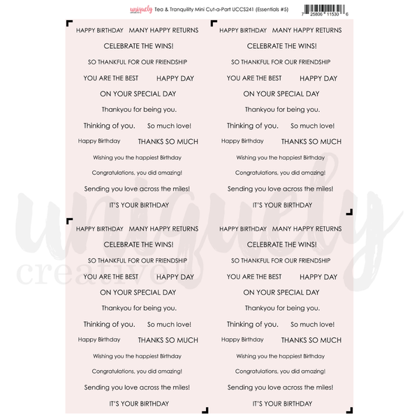 UCCS241 : Mini Cut-a-Part (Tea & Tranquility)