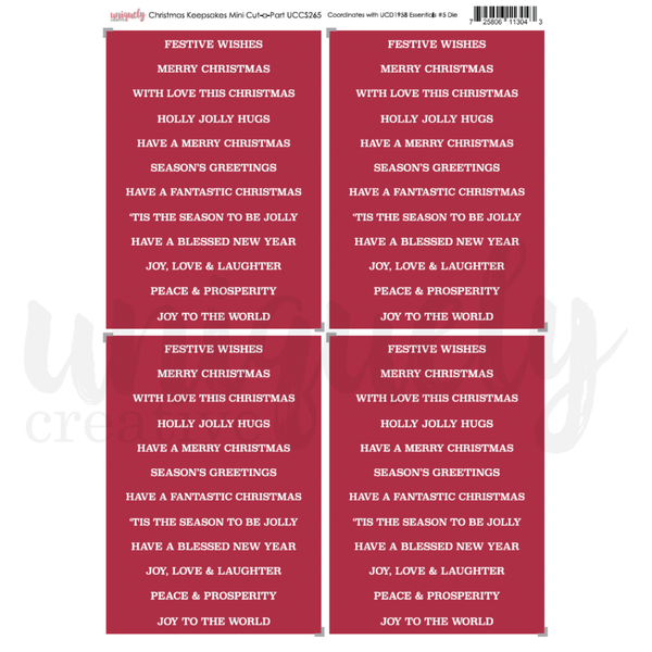 UCCS265 : Mini Cut-a-Part Sheet (Christmas Keepsakes)