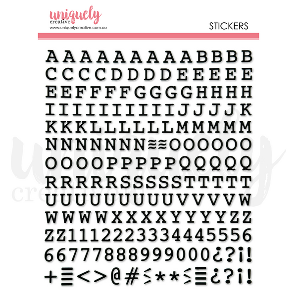 UCE2035 : Puffy Uppercase Alpha StickersBlack  (Merry & Bright)