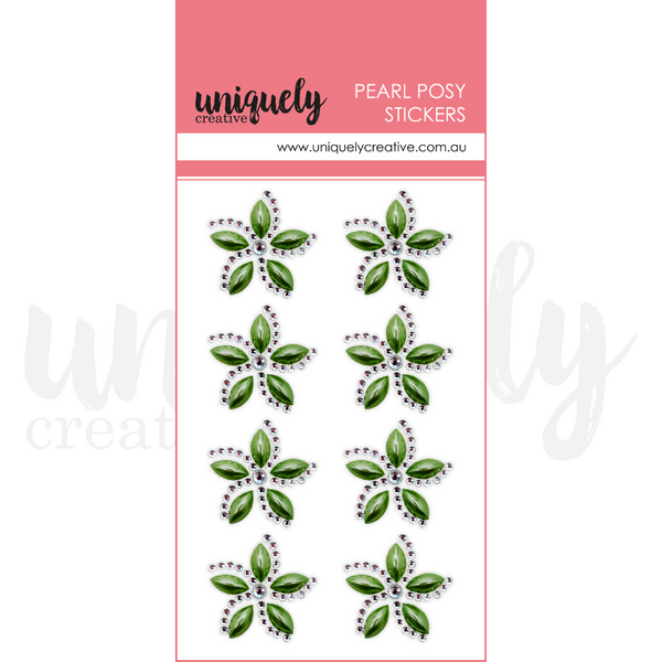 UCE2046 : Pearl Posy StickersChristmas Green :  (Merry & Bright)