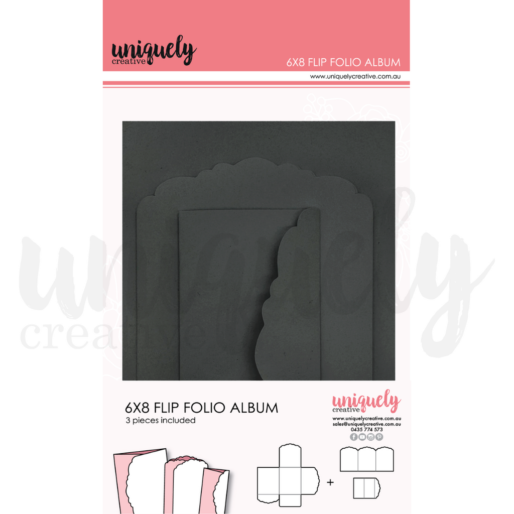 UCE2050 : 6x8 Black Flip Folio Album (Hello Darling)