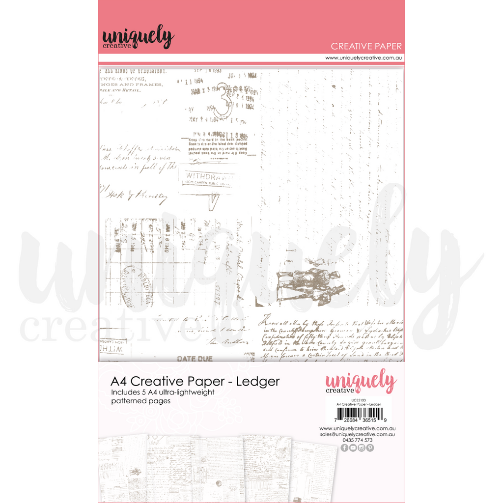 UCE2103 : A4 Creative Paper - Ledger (Dear Diary) – Craftables