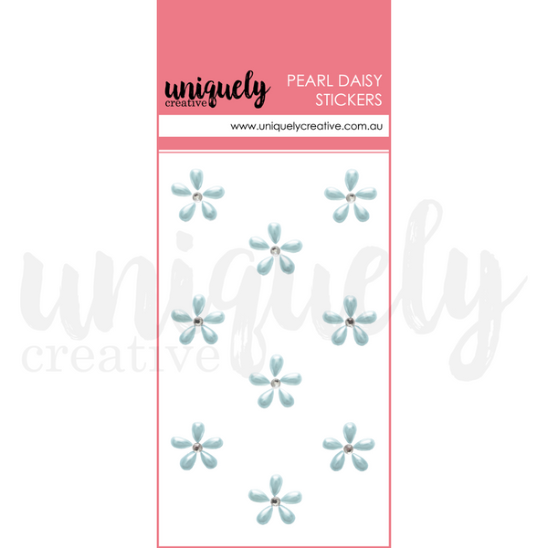 UCE2138 : Pearl Daisy Stickers - Blue (Heart & Soul)